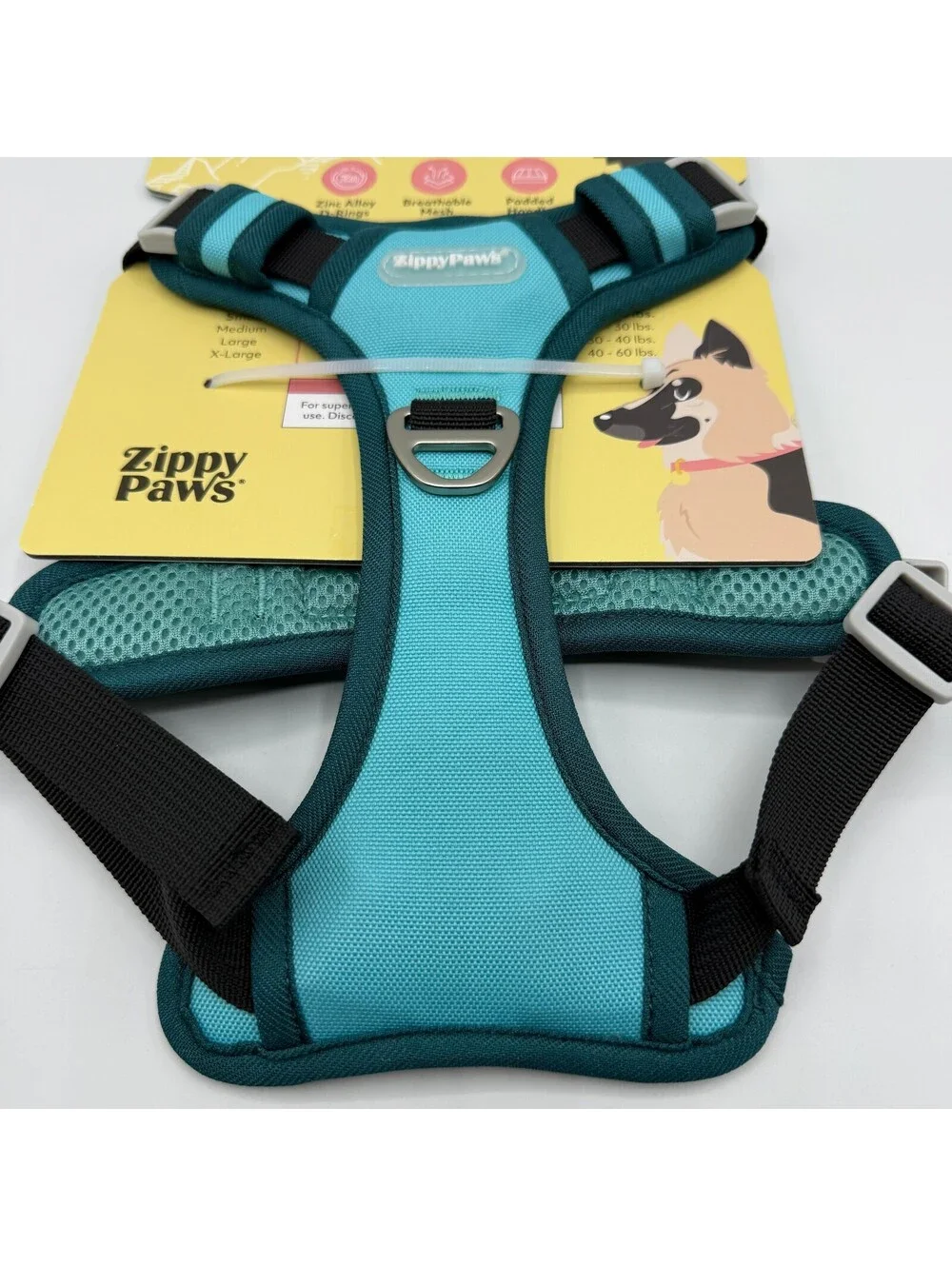 ZippyPaws No Pull Dog Harness Small Teal Black 10 to 20 lbs ZPC-C0012 Zippy Paws
